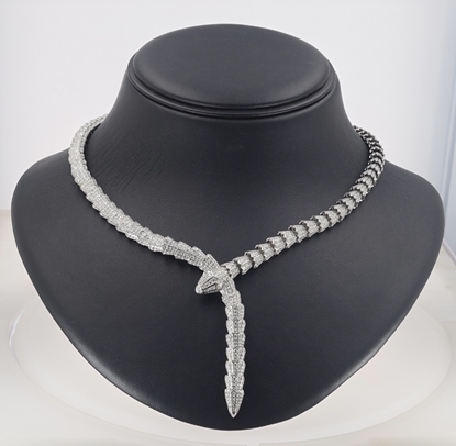 Picture of Bulgari Diamond Serpenti Viper Necklace in 18k White Gold