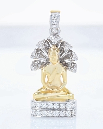 Picture of Divine Buddha Solid 18Kt Yellow Gold Large Pendant